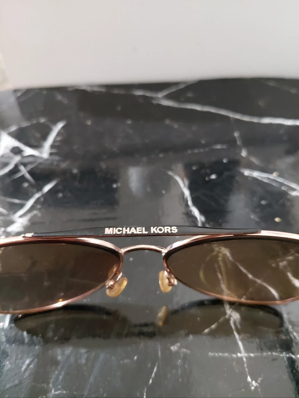 Michael Kors Rose Gold Mirrored Aviator Sunglasses